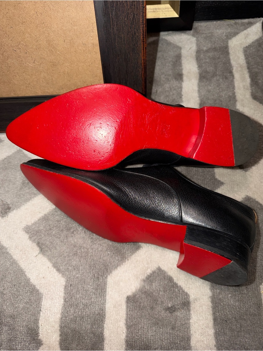 Christian Louboutin Men’s Sz 11 US “Pelvis” Black Leather Oxfords - Picture 3 of 7